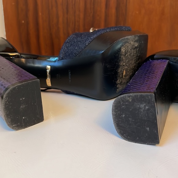 ROBERTO CAVALLI 38 1/2 made in italy. All leather max snake print heel perfect - Picture 9 of 12